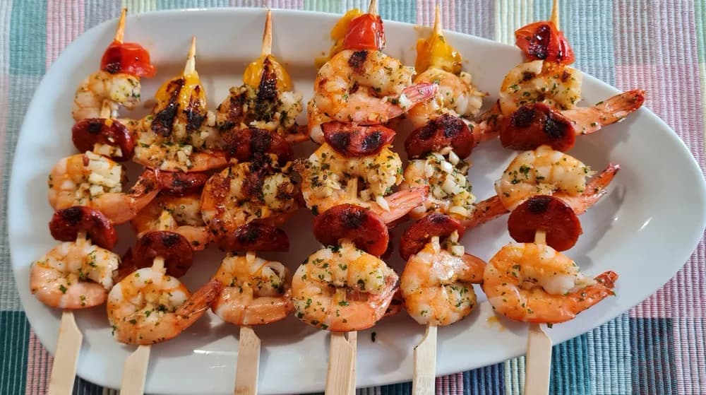 Image principale Brochettes de Crevettes et Chorizo à la Plancha