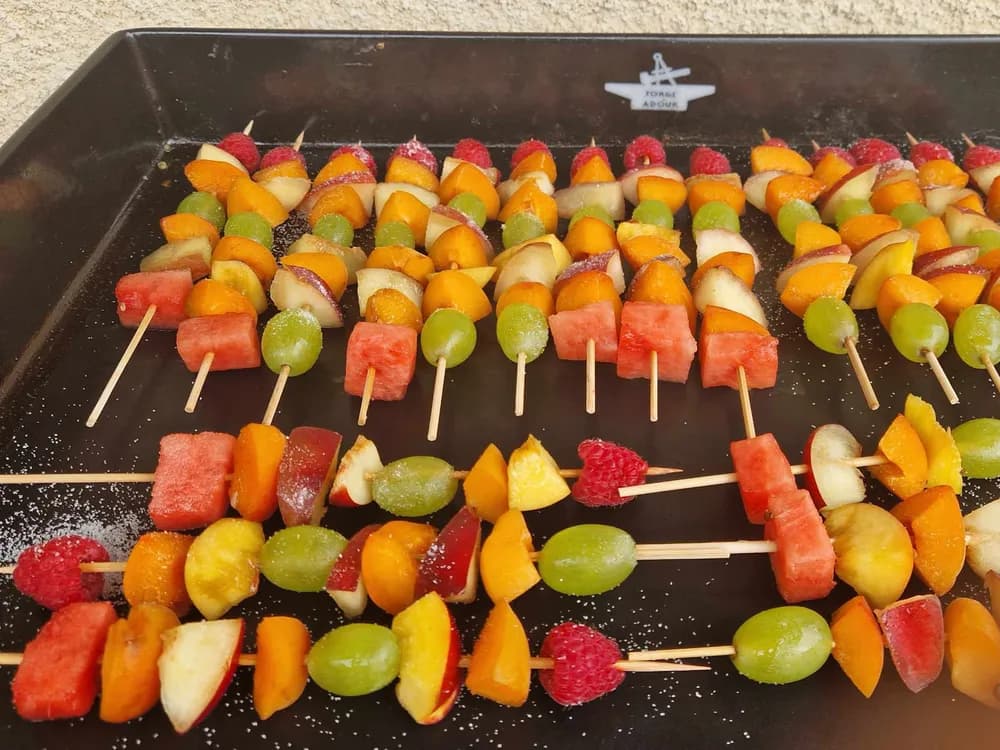 Image Brochettes de Fruits à la Plancha Sauce Chocolat 11