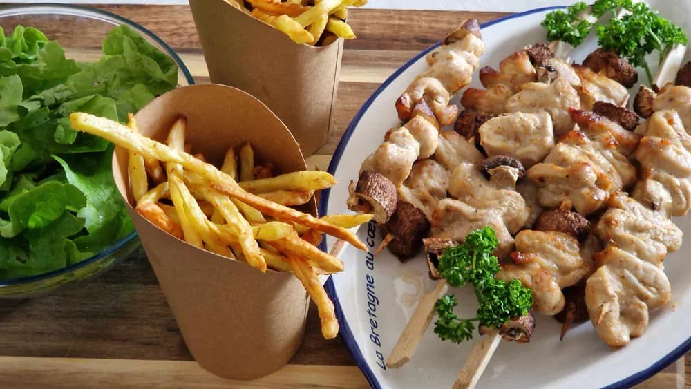 Image principale Brochettes de Porc & Frites Allumettes