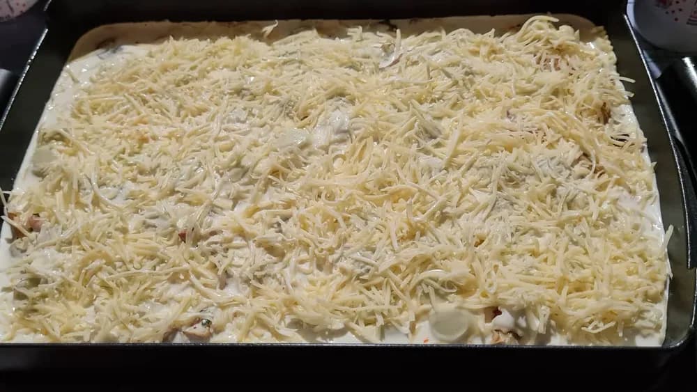 Image Gratin de Ravioles Lardons Champignons 17