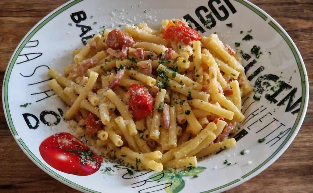 Image principale Macaronis Lardons Tomates Cerises