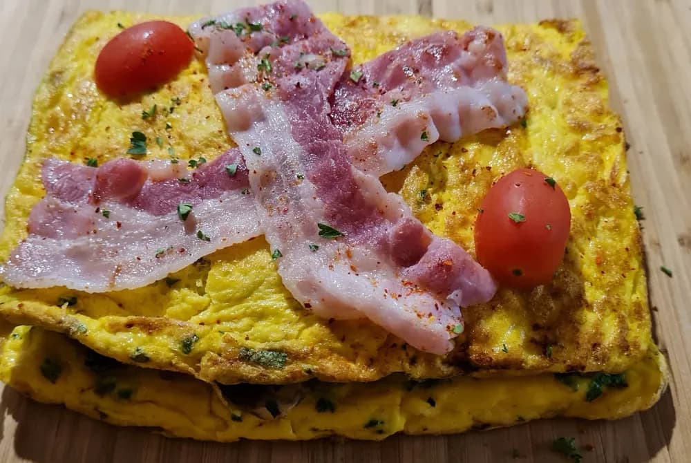 Image principale Omelette Farcie aux Champignons et Lardons