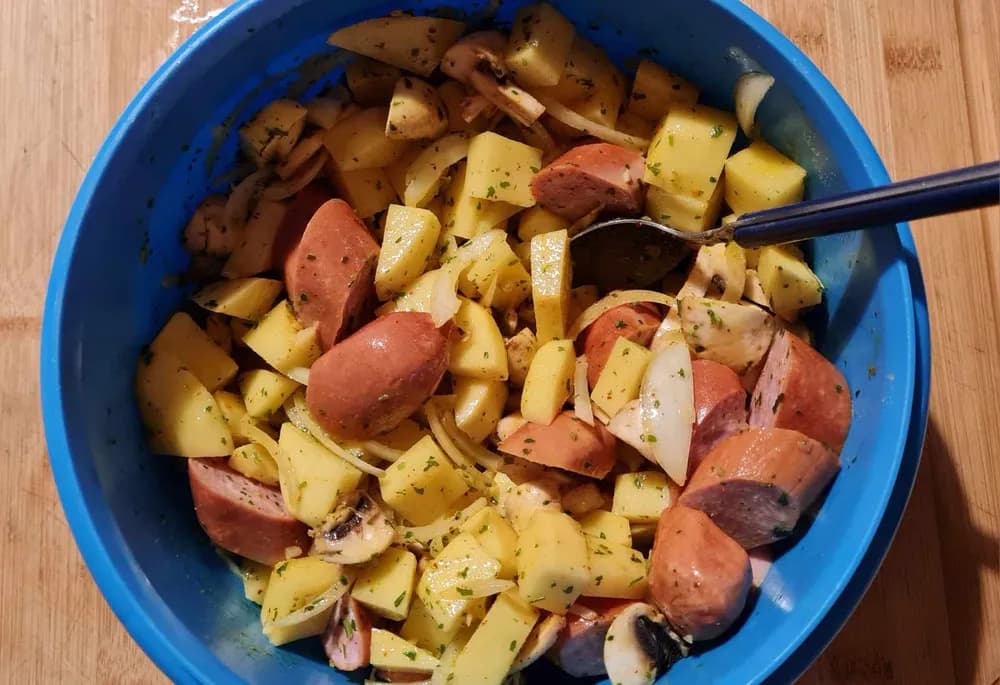 Image Poêlée Pommes de Terre Champignons Saucisses 9